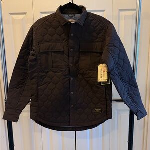 Burton Quilted Shirt Jacket in Dark Brown